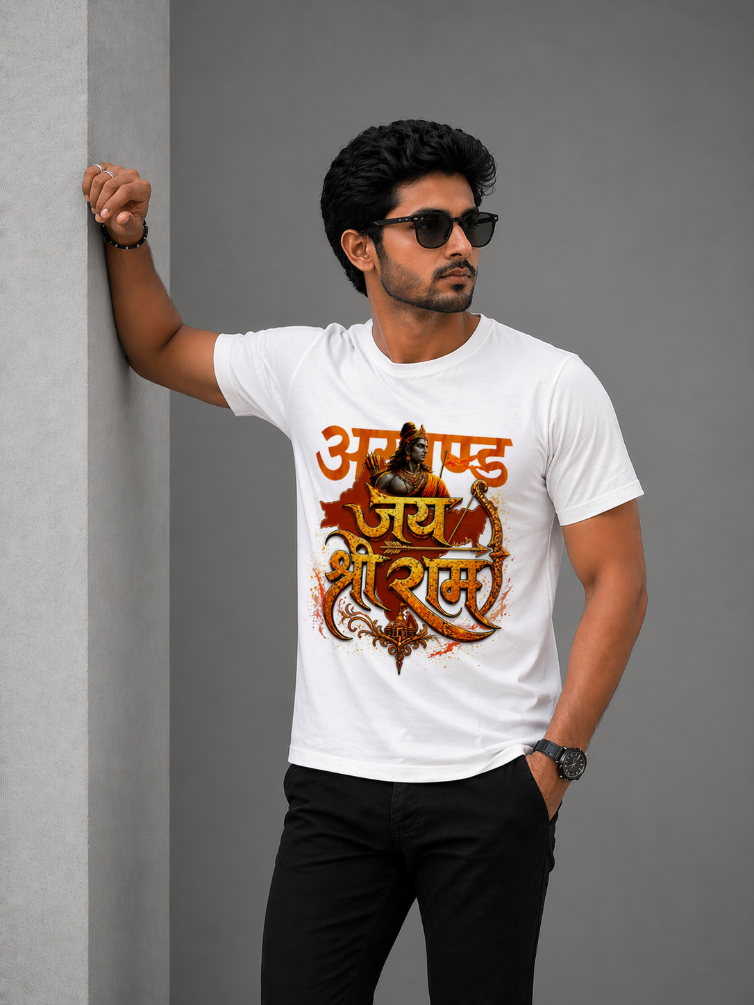 जय श्री राम –  अखण्ड भारत Golden Primium T-Shirt