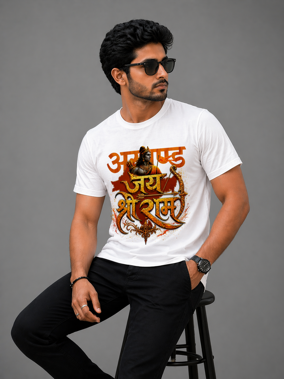 जय श्री राम –  अखण्ड भारत Golden Primium T-Shirt