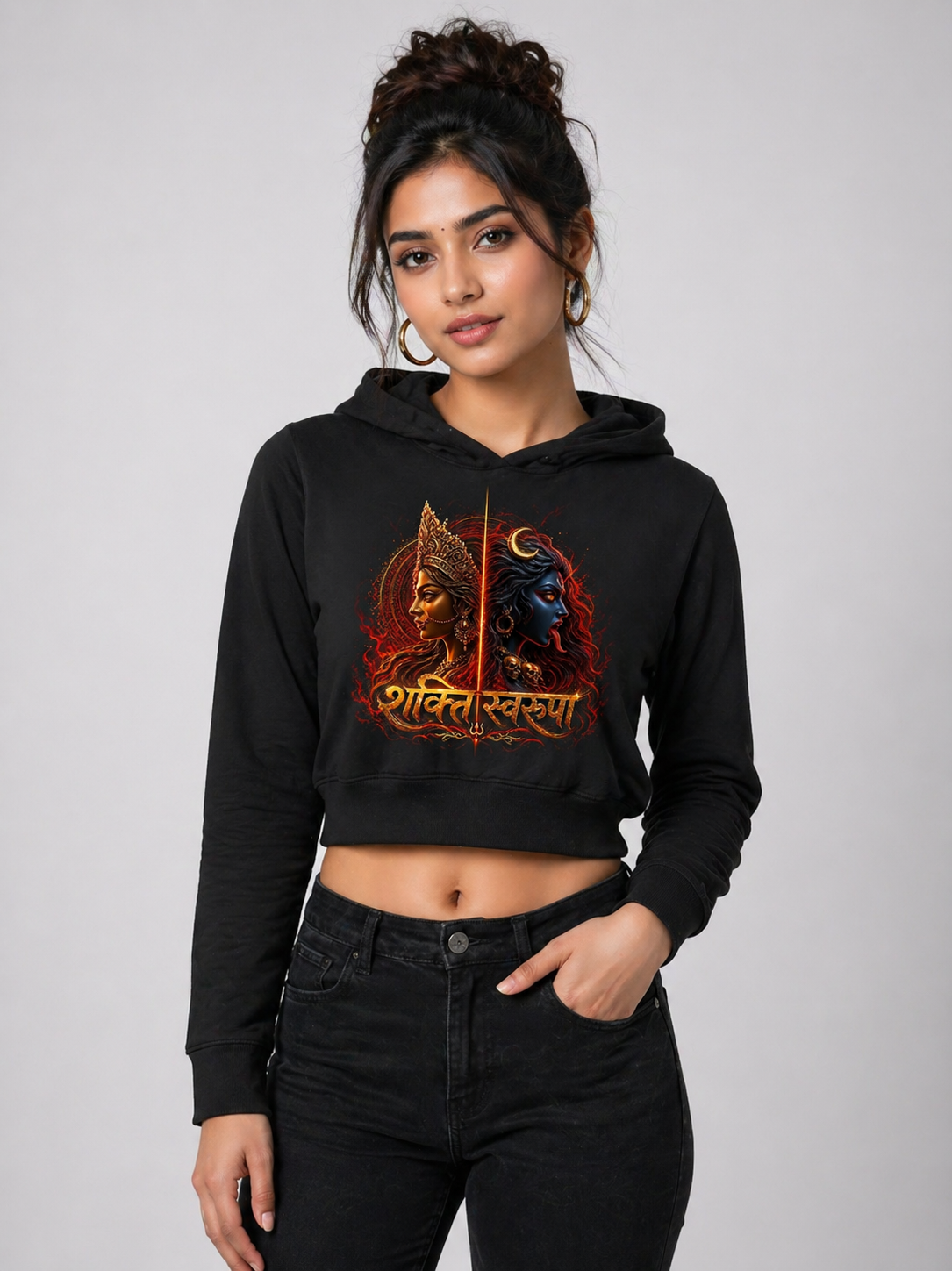 शक्ति स्वरूपा – I Am Powerfull  Primium Cropped Hoodie