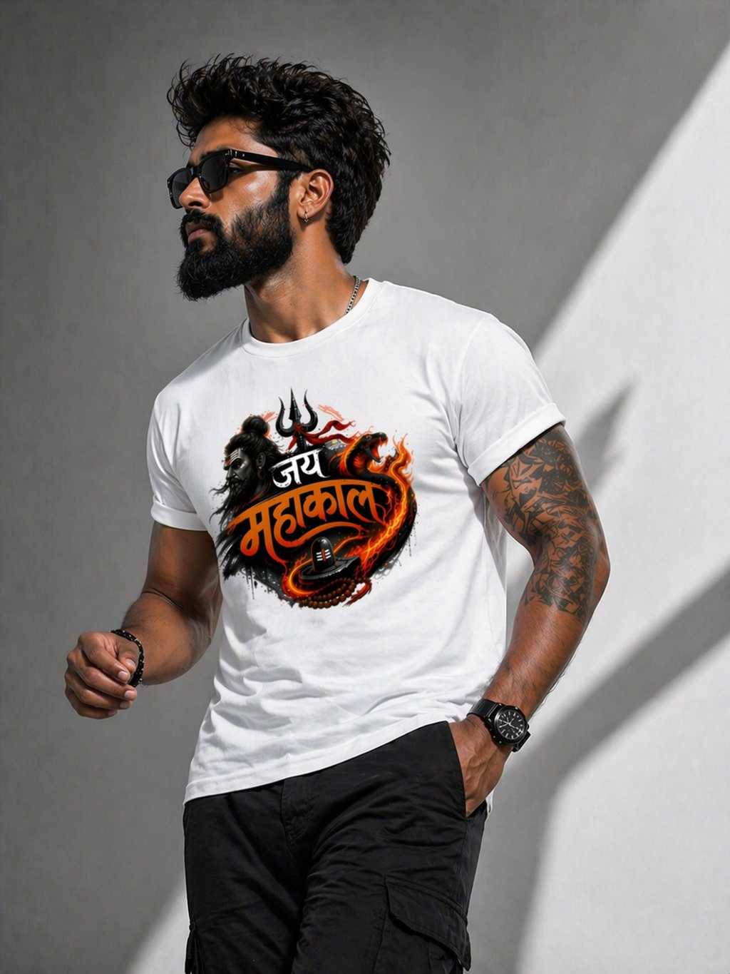 जय महाकाल | शिव रौद्र शक्ति अग्नि डिजाइन T-Shirt