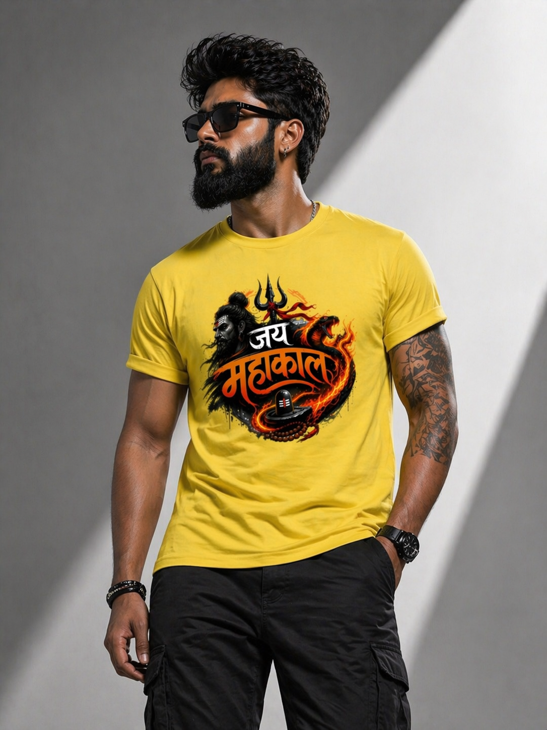 जय महाकाल | शिव रौद्र शक्ति अग्नि डिजाइन T-Shirt