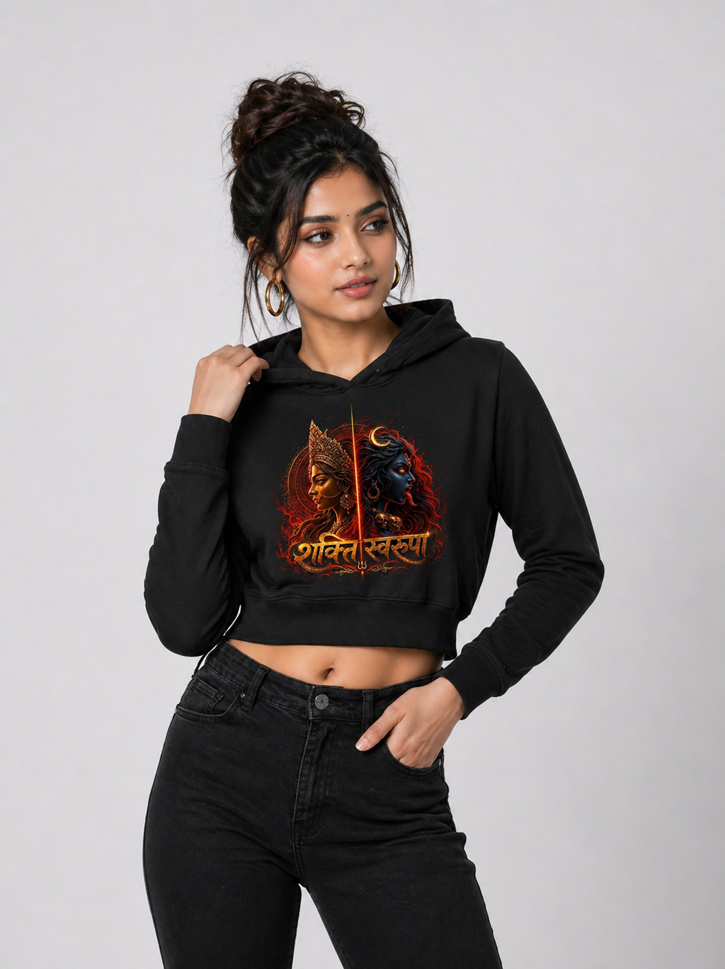 शक्ति स्वरूपा – I Am Powerfull  Primium Cropped Hoodie