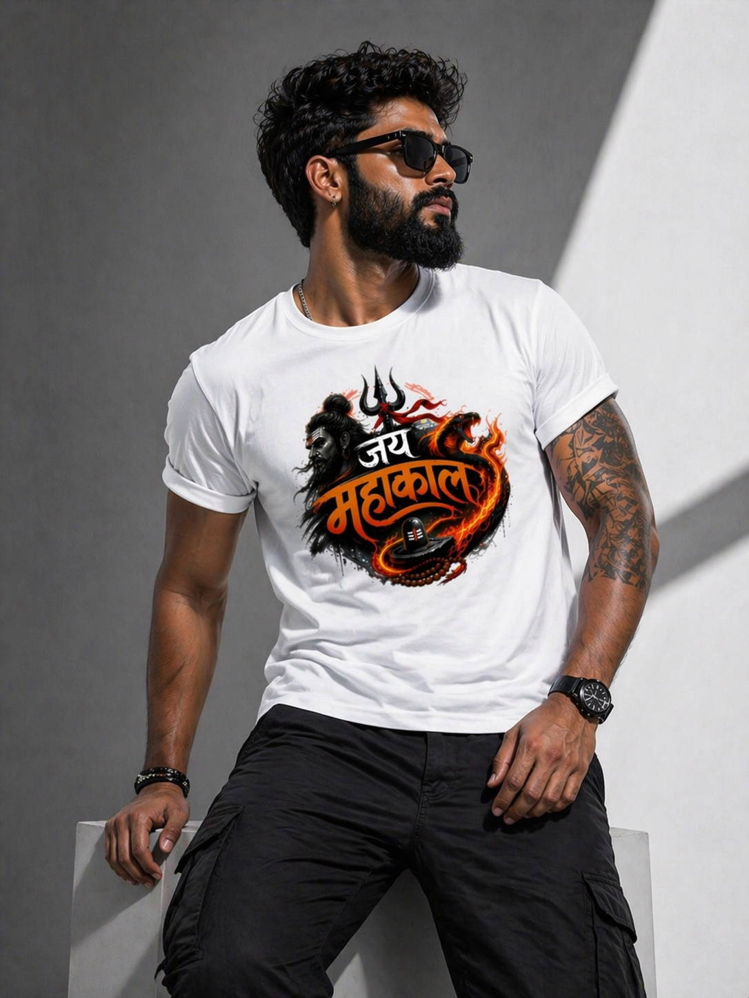 जय महाकाल | शिव रौद्र शक्ति अग्नि डिजाइन T-Shirt