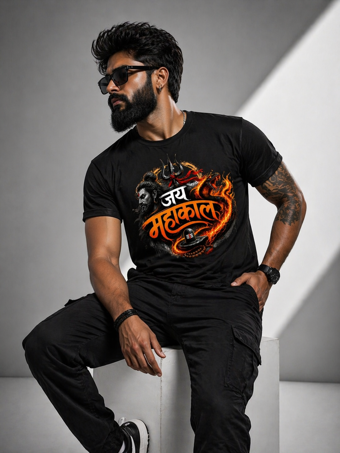 जय महाकाल | शिव रौद्र शक्ति अग्नि डिजाइन T-Shirt